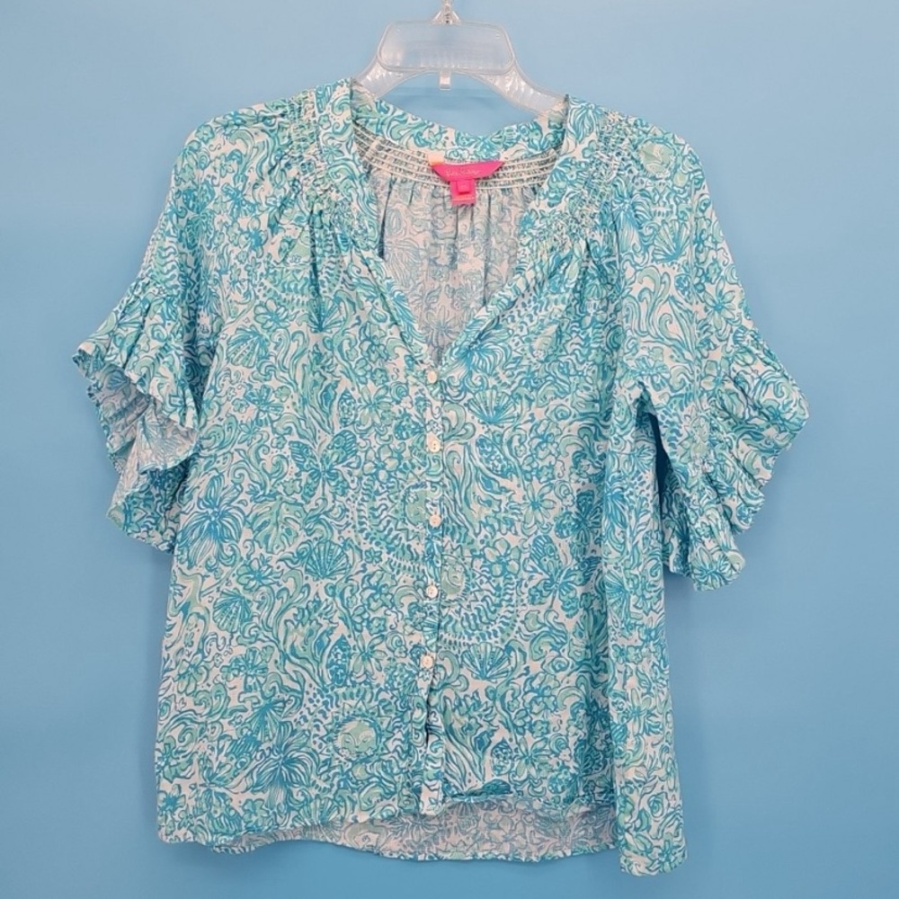 Lilly Pulitzer Linen Blouse XS